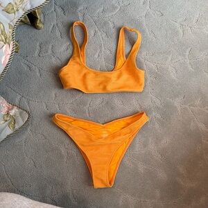 Kendall and Kylie sparkly orange bikini